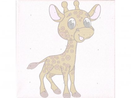 Malování podle čísel na plátno na dřevěném rámu 20x20cm -Žirafa