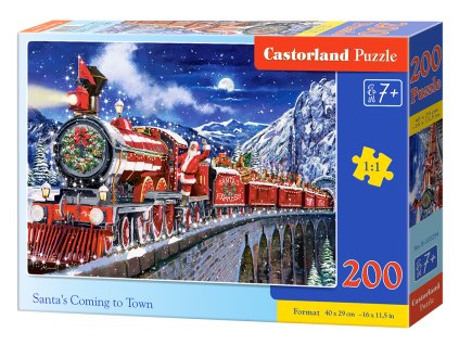 Puzzle Castorland 200 dílků - Santa přichází do města
