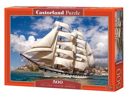 Puzzle Castorland 500 dílků - Plachetnice opouštějící přístav