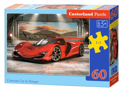 Puzzle Castorland 60 dílků -  Sporťák v hangáru