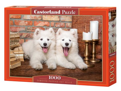 Puzzle Castorland 1000 dílků - Bílá štěňátka