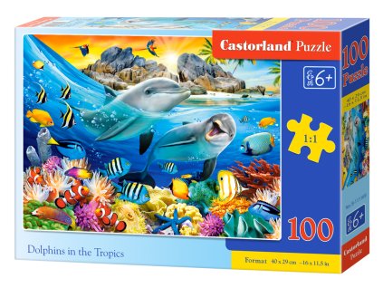 Puzzle Castorland 100 dílků premium - Delfíni v tropech