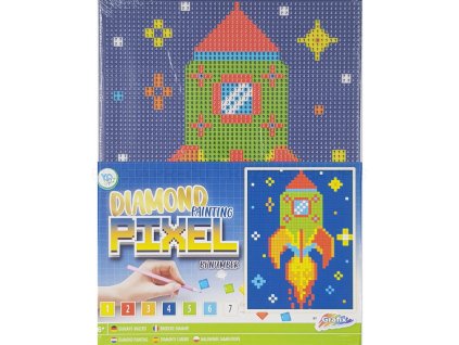 diamond painting pixel by number rocket 15x20cm grafix