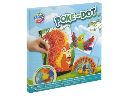 Tvořivá sada Poke-a-dot - veverka, papoušek, páv
