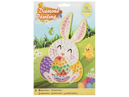 Diamantový obrázek, XL kamínky - Velikonoční zajíček