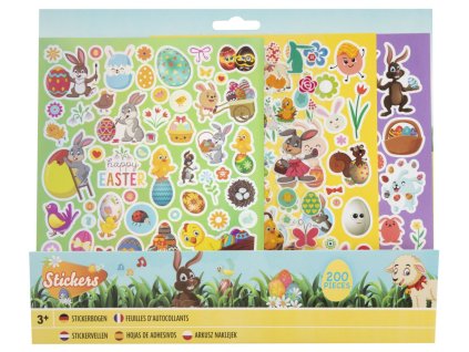 Velikonoční samolepky, 200 ks, 4 archy