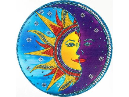Diamantový obrázek 7D -Slunce a měsíc 30x30cm