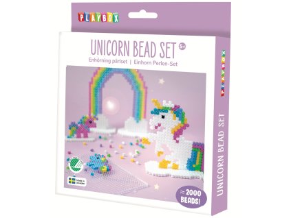 Zažehlovací korálky- UNICORN- 2000 ks korálků, 1 ks tvarované destičky