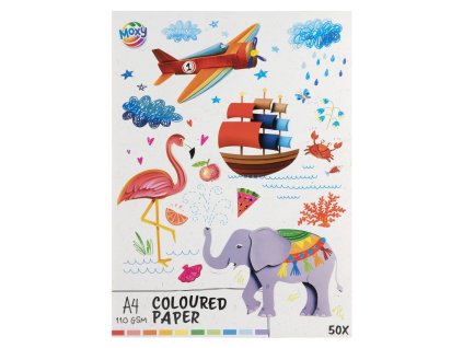 Barevný papír A4, 110 gsm, 50 listů