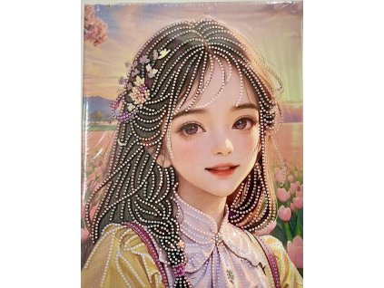 Diamantový obrázek na plátně 23 x 30 cm - Brunetka