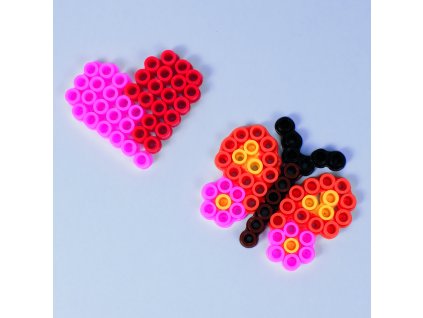 Destičky XL pro zažehlovací korálky 2 ks, motýl a srdce