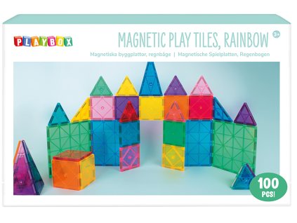 Magnetická stavebnice - Rainbow, 100 dílků