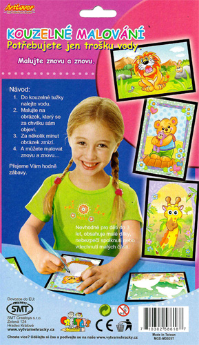 Kouzelné malování vodou, 2 ks 15x10cm na blistru
