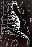 Škrabací obrázek- Holografický 20x15 cm- dinosaurus
