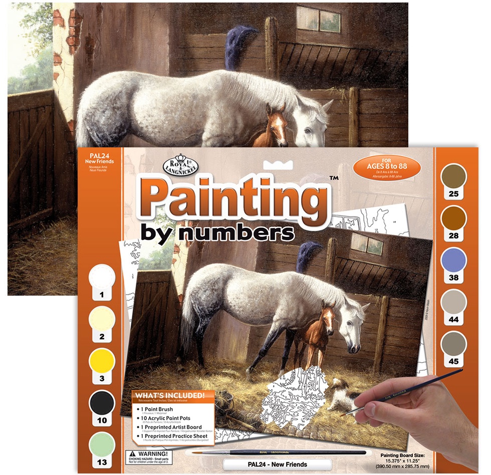 Malování podle čísel 30x40 cm- Ve stáji