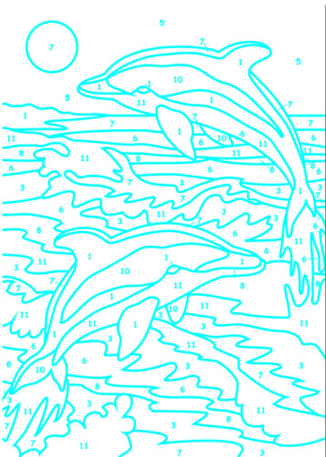 Třpytivý obrázek- delfín