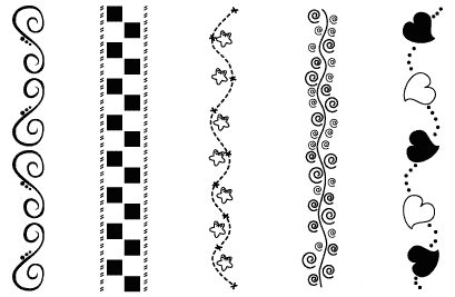 Gelová razítka- Bordury