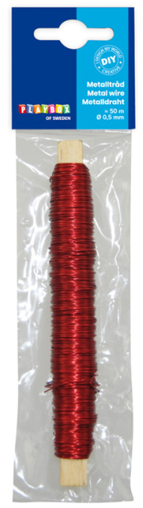 Barevný drátek 50m x 0,5mm ČERVENÝ