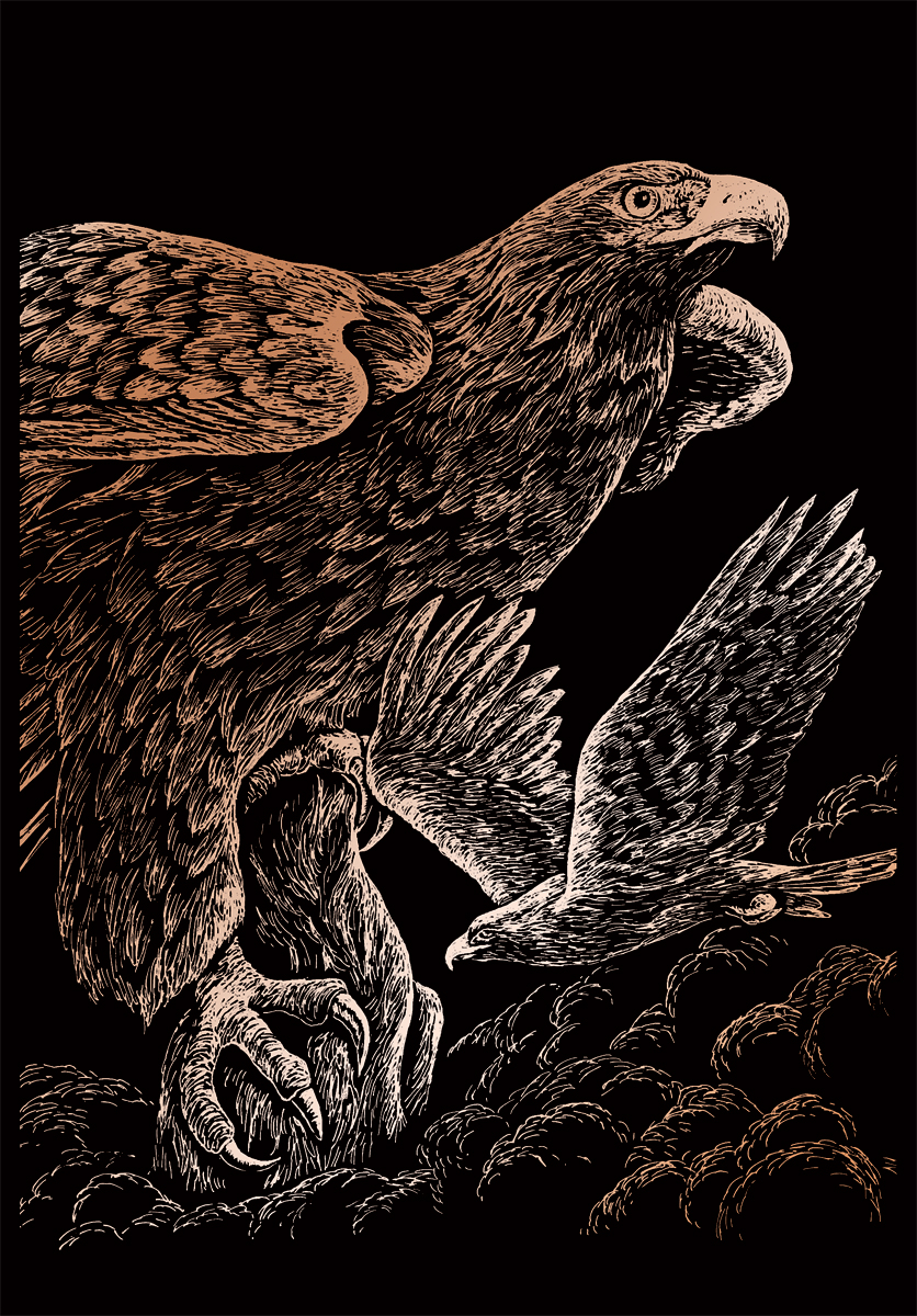 Škrabací obrázek - Orli