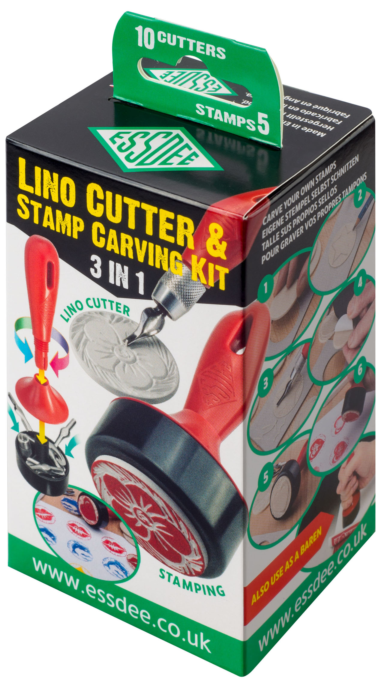 Sada pro linoryt 3v1-10 různých nožů a 5 samolepících lin.