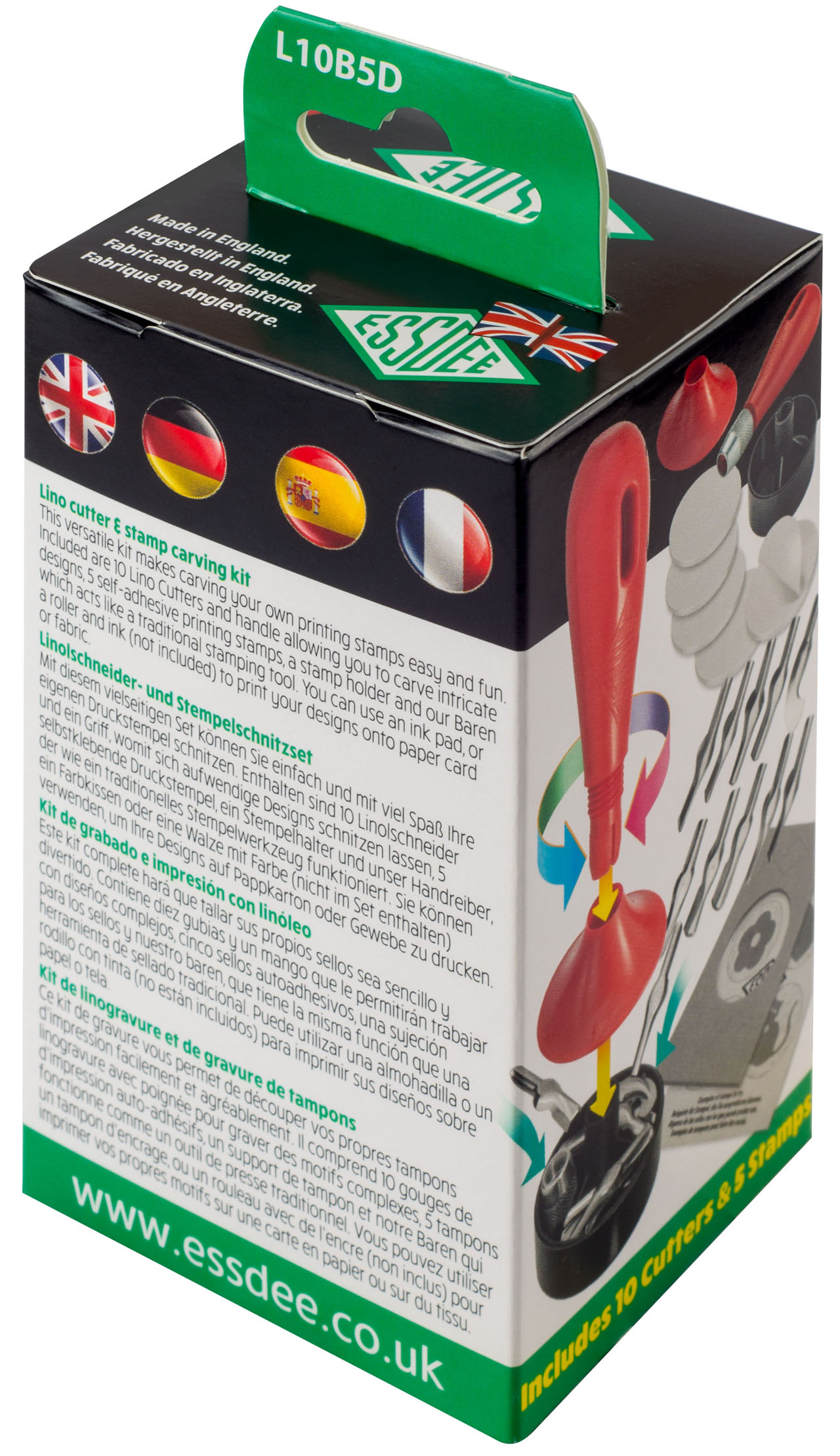 Sada pro linoryt 3v1-10 různých nožů a 5 samolepících lin.