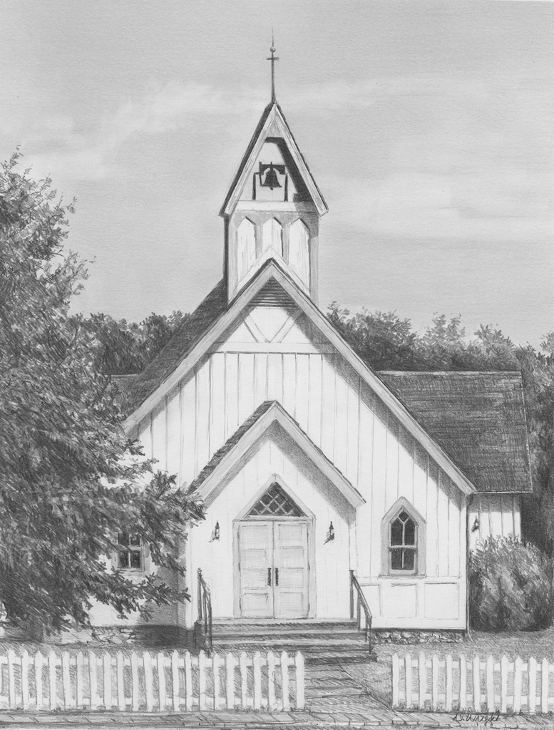 Malování SKICOVACÍMI TUŽKAMI- Kaplička se zvonem