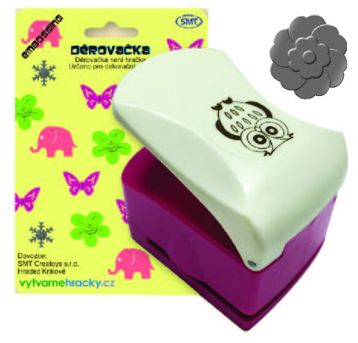 Děrovačka 32mm s embosing efektem - květ 4