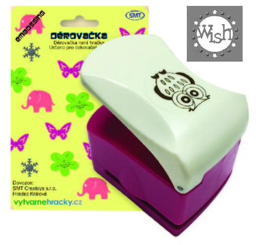 Děrovačka s embosing efektem - nápis WISH