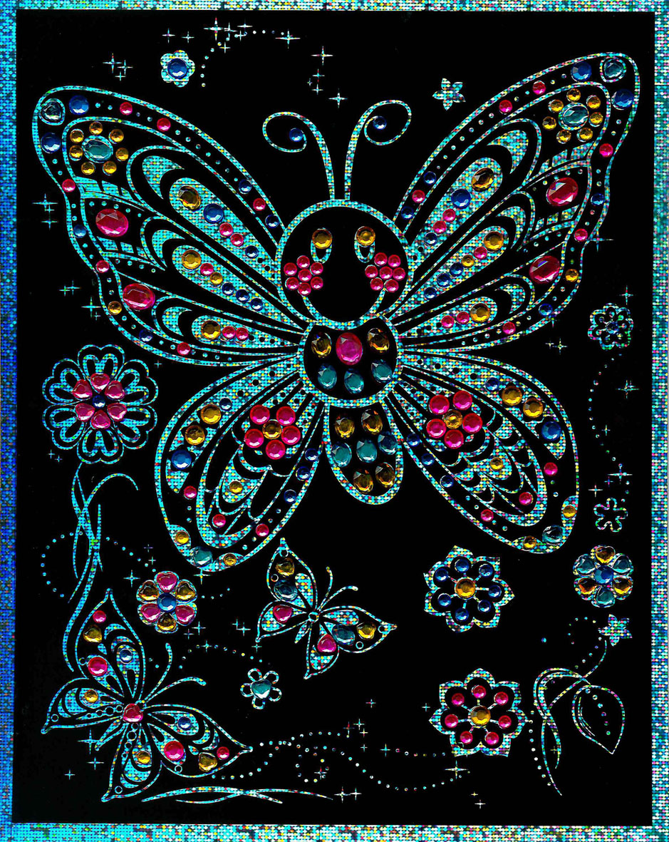 Perlový obrázek - motýlci