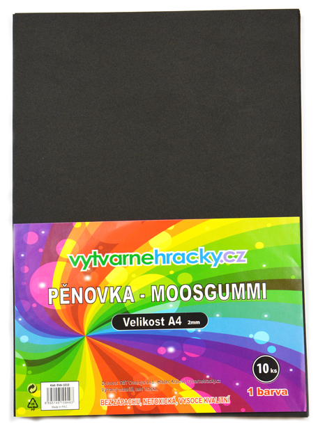 Pěnovka-černá, 10 ks, A4 - cca 2 mm