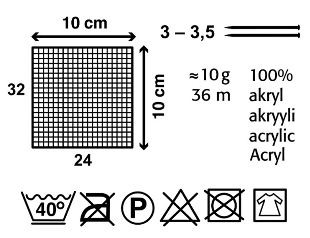 Mini příze, 10 barev, 36 m - 10 g