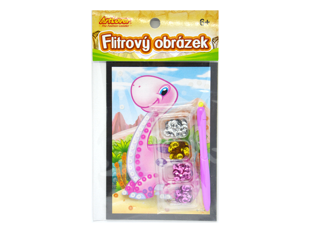 Flitrový obrázek - Dino
