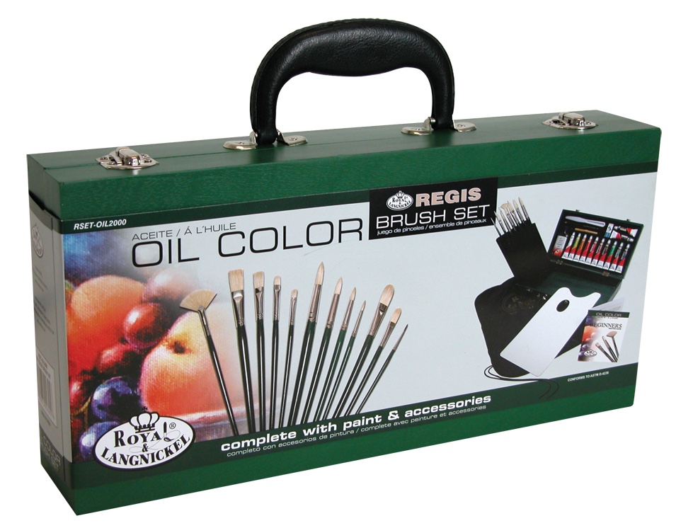 Luxusní sada na malování v dřevěném kufříku - olejové barvy