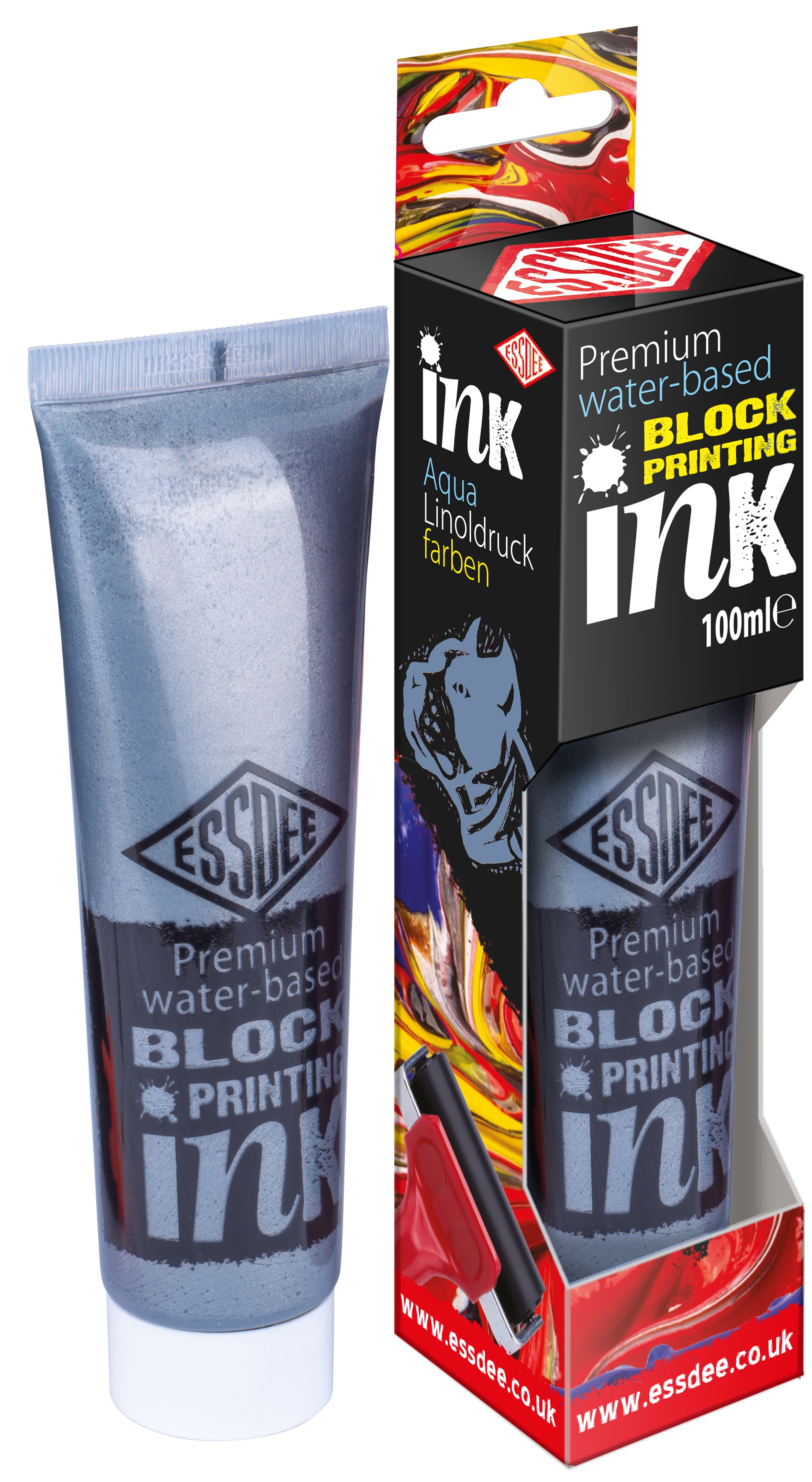 Metalická barva na linoryt ESSDEE 100ml stříbrná