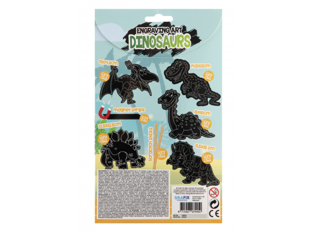 Škrabací obrázky s magnetky - dinosauři