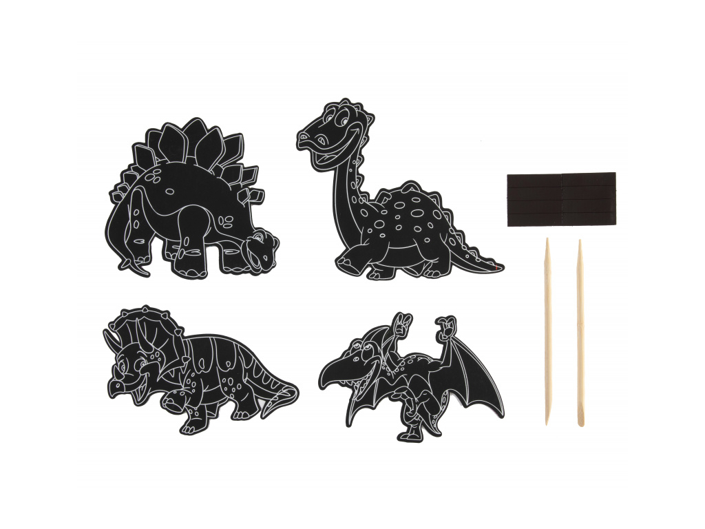 Škrabací obrázky s magnetky - dinosauři