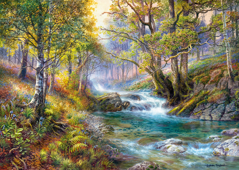 Puzzle Cherry Pazzi 1000d. Potok v lese