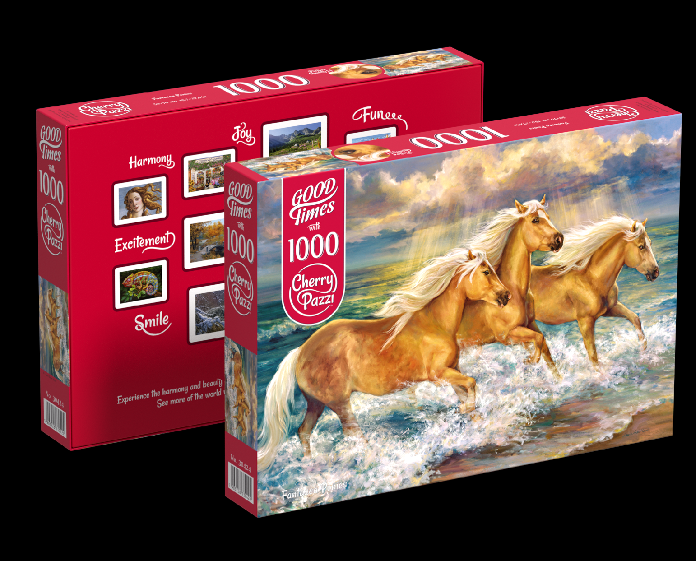 Puzzle Cherry Pazzi 1000d. Koně ve vodě