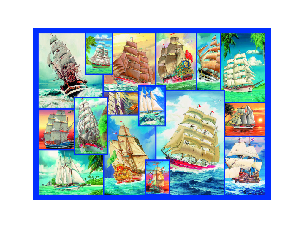 Dřevěné puzzle - Plachetnice XL1010 dílků