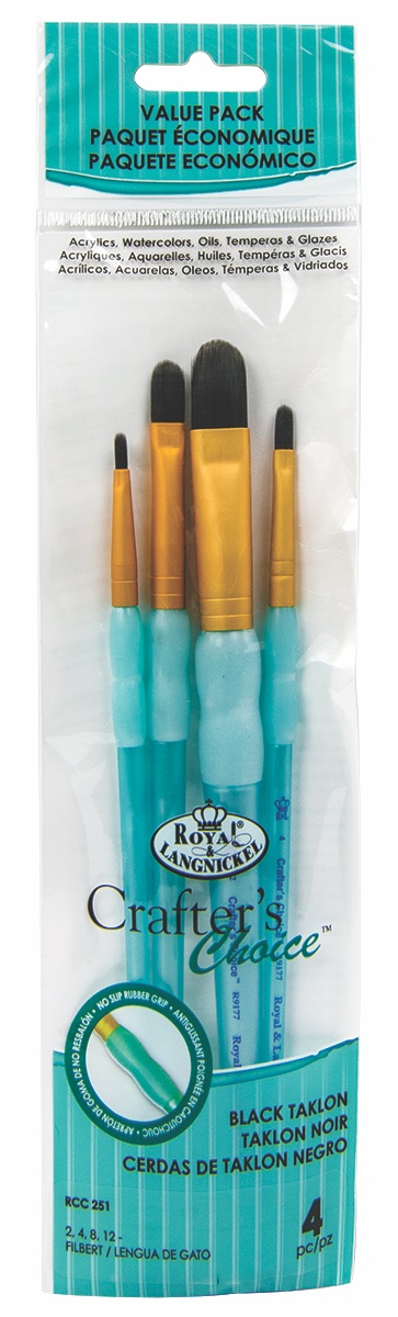 Malířské štětce 4ks ,,Black Taklon Filbert " 2,4,8,12