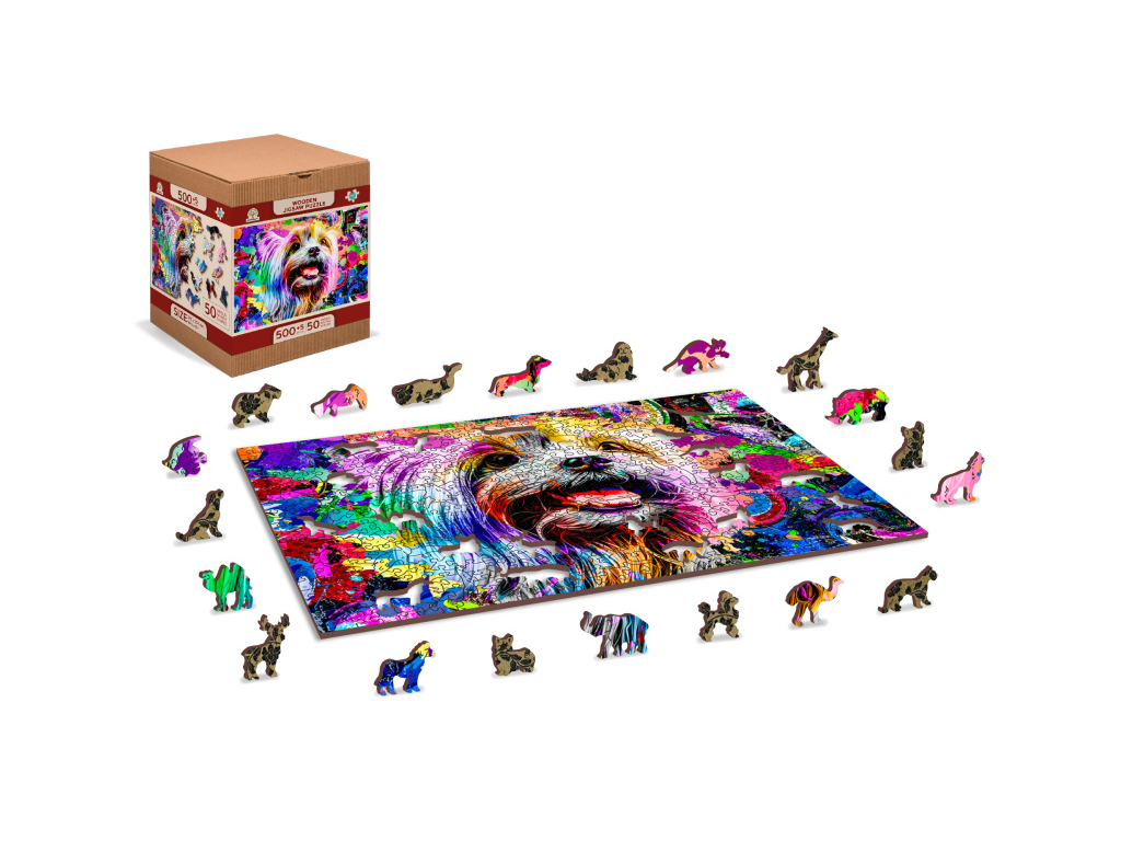 Dřevěné puzzle Jorkšírský teriér L,505 dílků