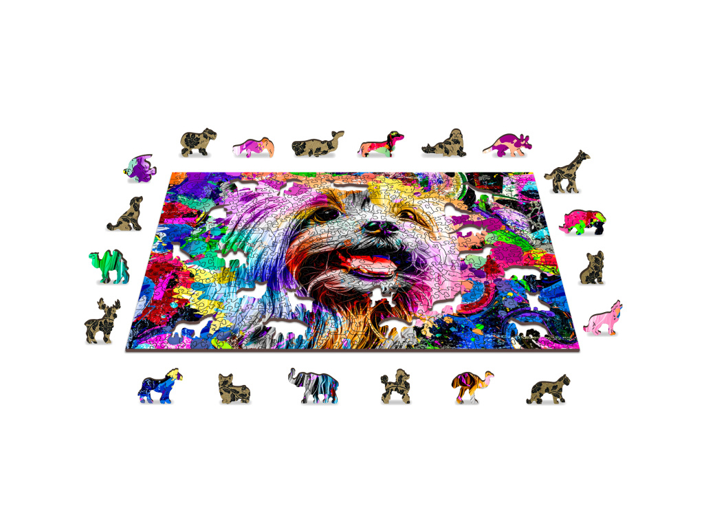 Dřevěné puzzle Jorkšírský teriér L,505 dílků