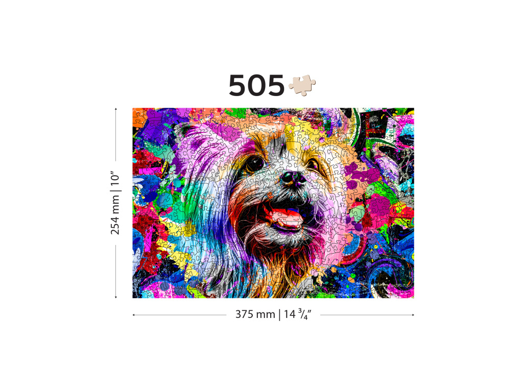 Dřevěné puzzle Jorkšírský teriér L,505 dílků