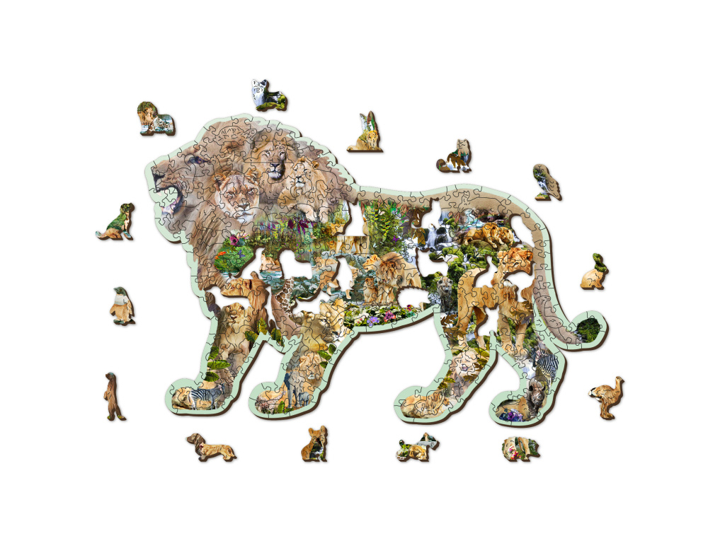 Dřevěné Puzzle Lev, L 250 dílků