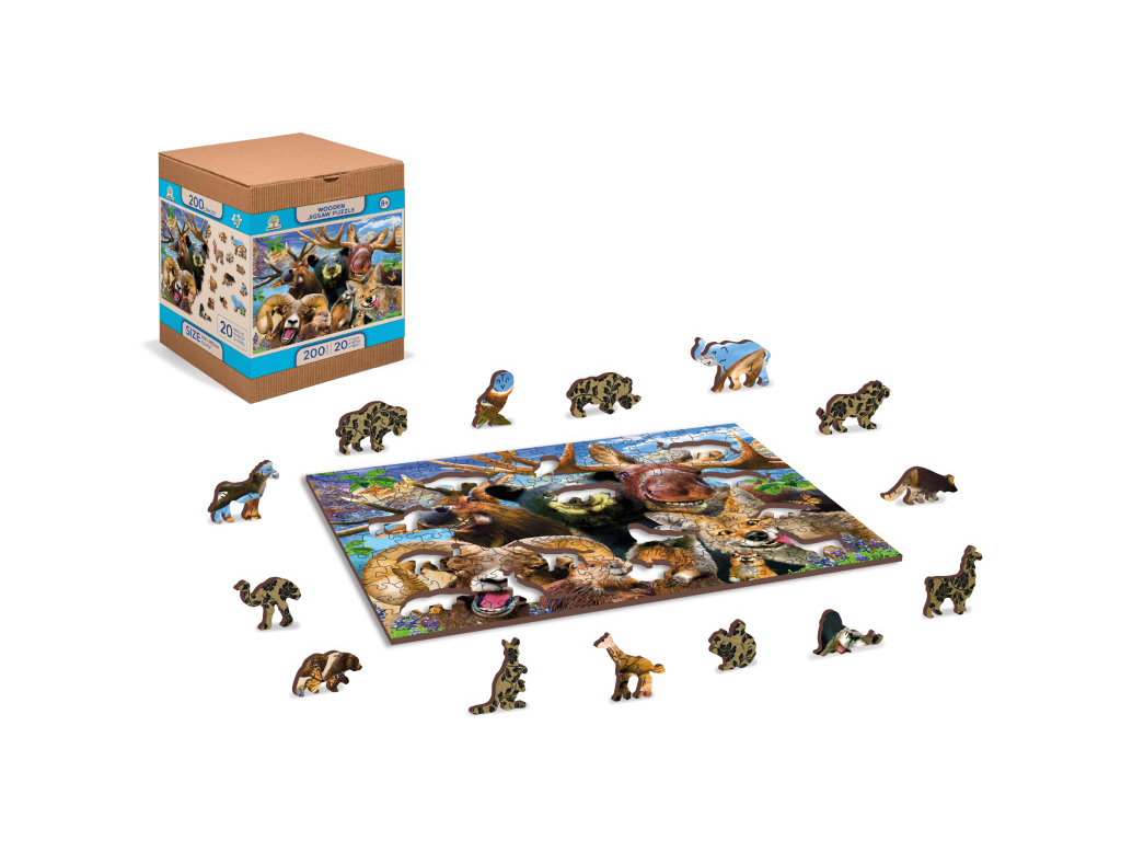 Dřevěné Puzzle V lese M, 200 dílků