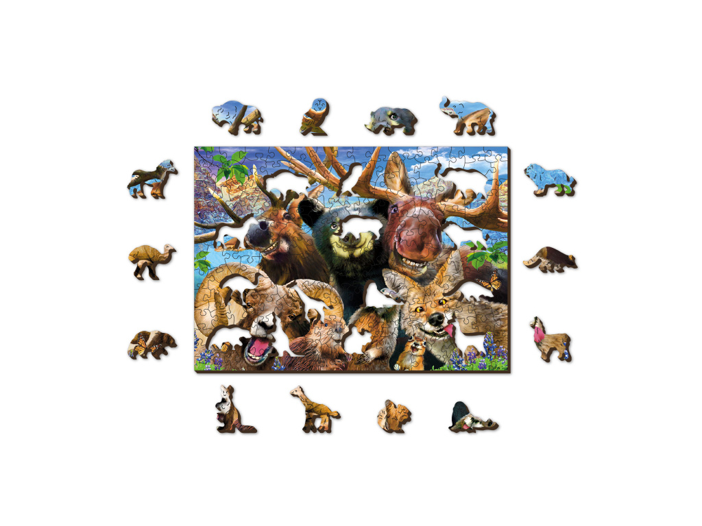 Dřevěné Puzzle V lese M, 200 dílků