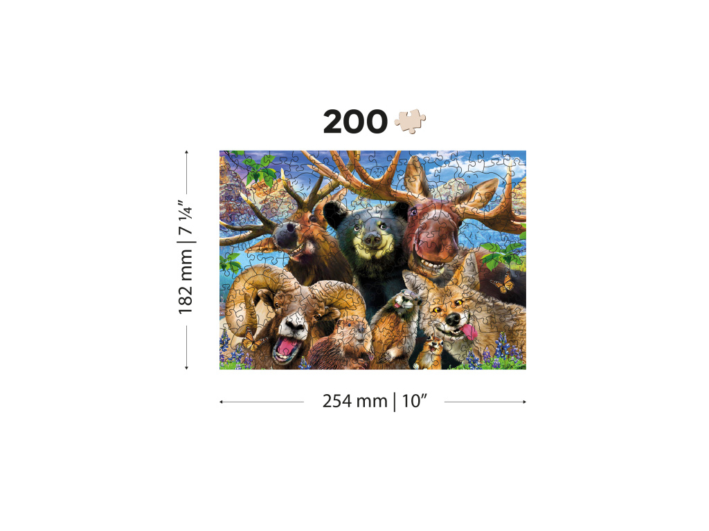 Dřevěné Puzzle V lese M, 200 dílků