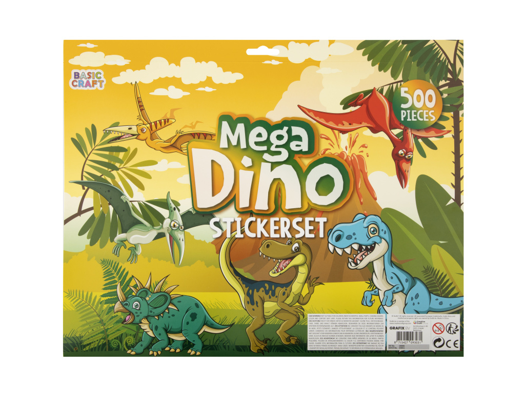 Mega sada samolepek - dino, 500 ks