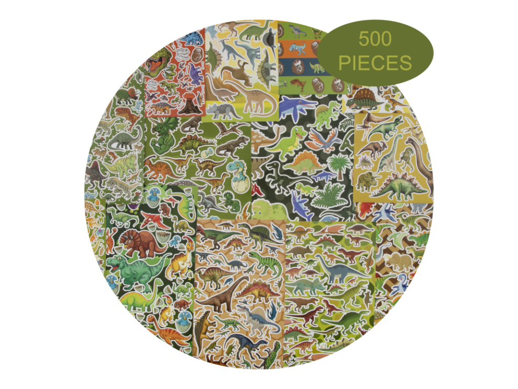 Mega sada samolepek - dino, 500 ks