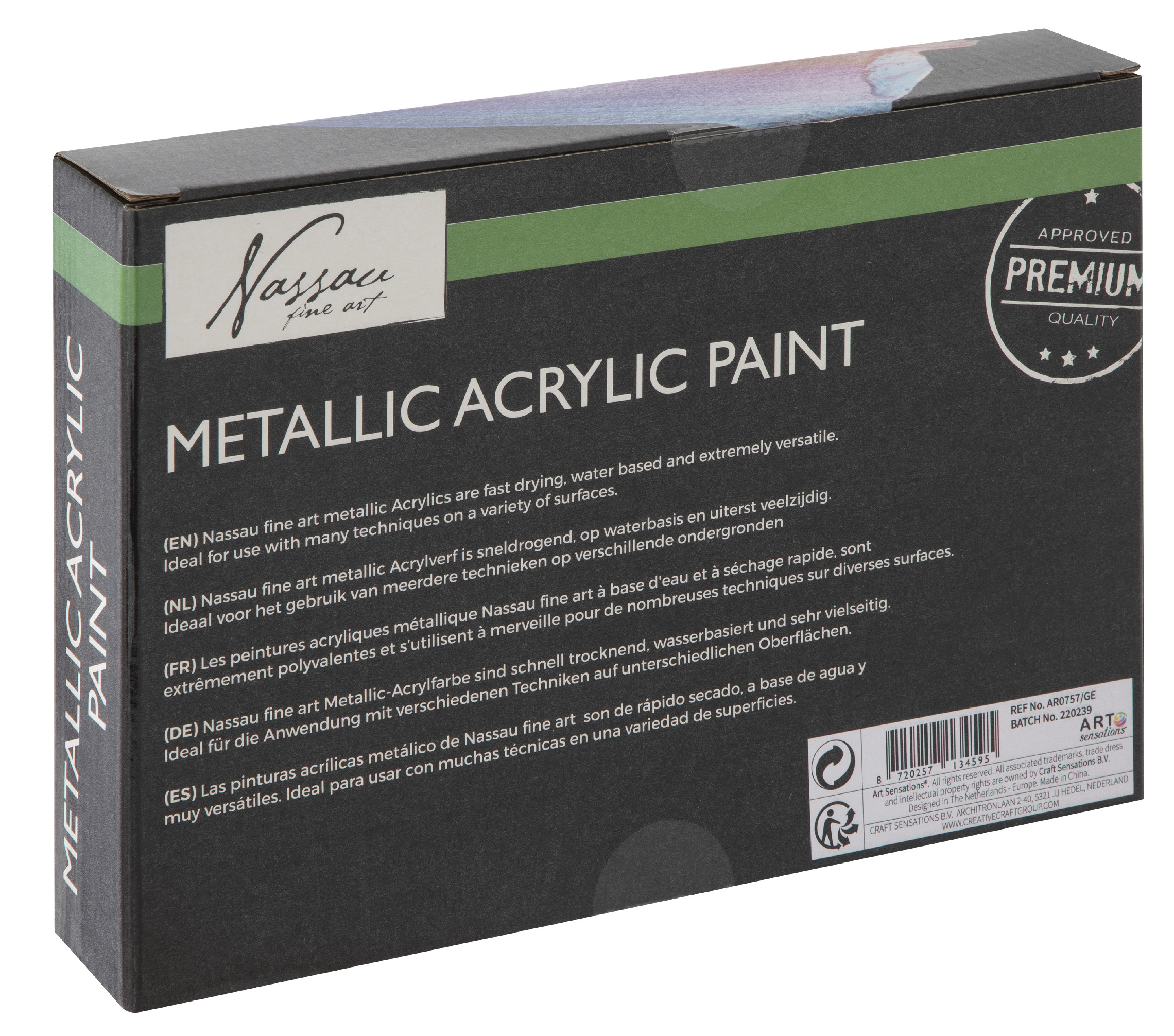 Akrylové metalické barvy- sada, 6 x75 ml